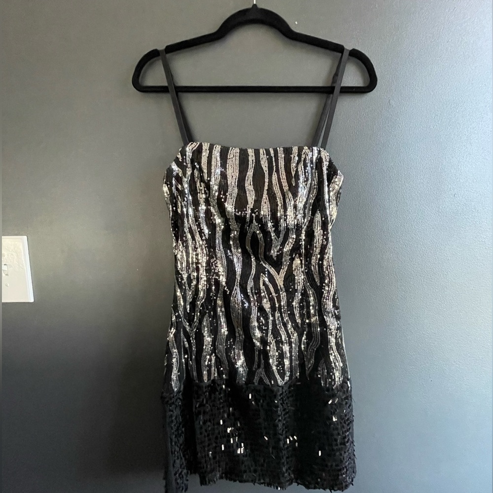 NYE Zebra Sequin Minidress